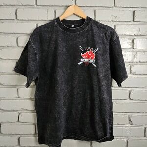 Naruto Akatsuki Acid Wash Graphic T-Shirt Mens Medium Gray Anime Streetwear